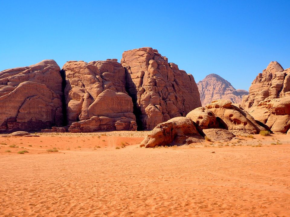 Sandstone formations in Wadi Rum, Jordan
