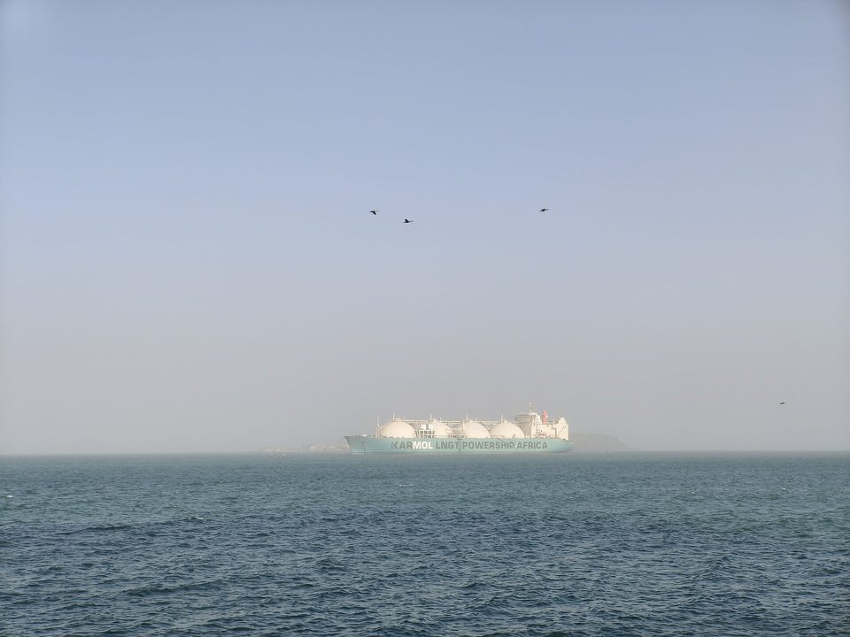 Distant view of Goree Island from Dakar, Senegal