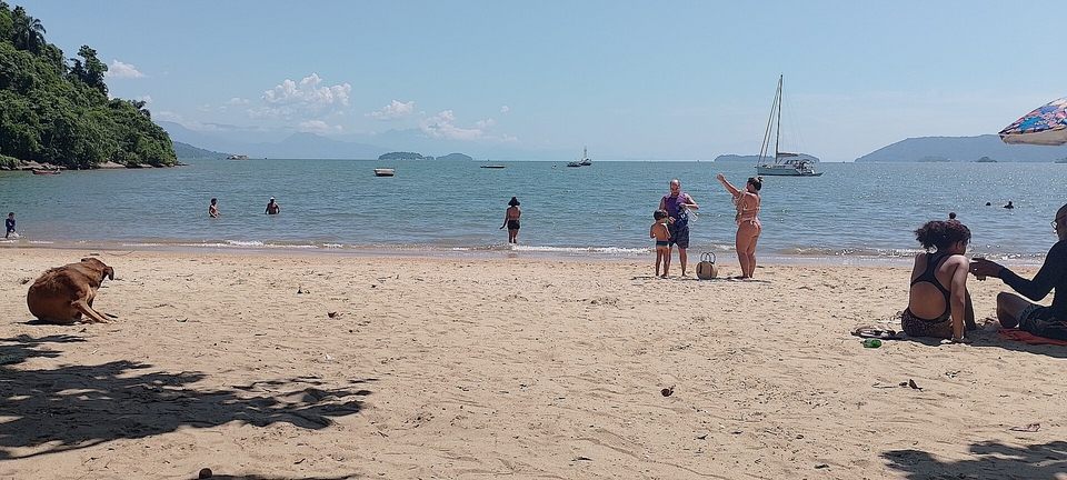 Beach and boats in Paraty, Brazil